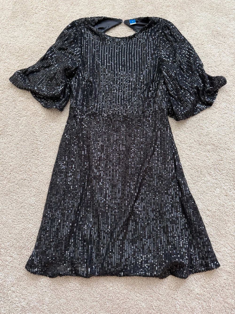 Old navy Black Sequin Flowy Sleeve Evening Dress Size Medium